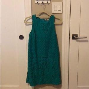 Turquoise green lace dress